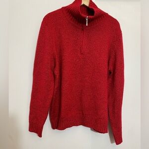 Karen Scott women red pullover highneck long sleeves Christmas holiday sweater